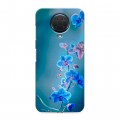 Дизайнерский силиконовый с усиленными углами чехол для Nokia G20 Голубые цветы