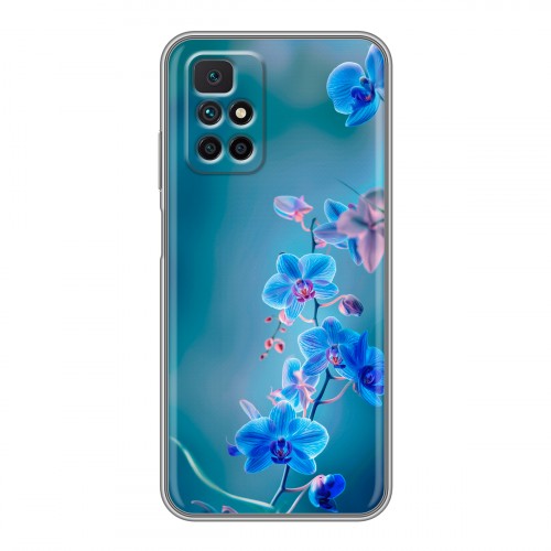 Дизайнерский силиконовый чехол для Xiaomi Redmi 10 Голубые цветы