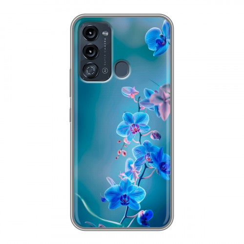 Дизайнерский силиконовый с усиленными углами чехол для Itel Vision 3 Голубые цветы