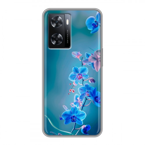 Дизайнерский силиконовый чехол для OPPO A57s Голубые цветы