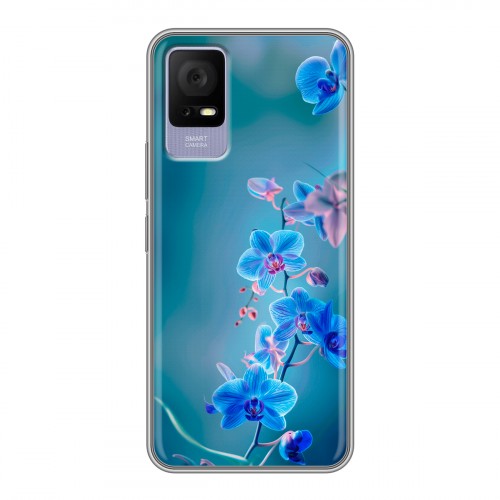 Дизайнерский пластиковый чехол для TCL 405 Голубые цветы