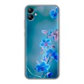 Дизайнерский силиконовый с усиленными углами чехол для Samsung Galaxy A04e Голубые цветы