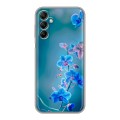 Дизайнерский пластиковый чехол для Samsung Galaxy A14 Голубые цветы