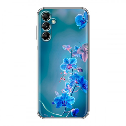 Дизайнерский пластиковый чехол для Samsung Galaxy A14 Голубые цветы