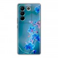 Дизайнерский силиконовый чехол для Vivo V27 Голубые цветы