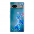 Дизайнерский силиконовый чехол для Google Pixel 7A Голубые цветы