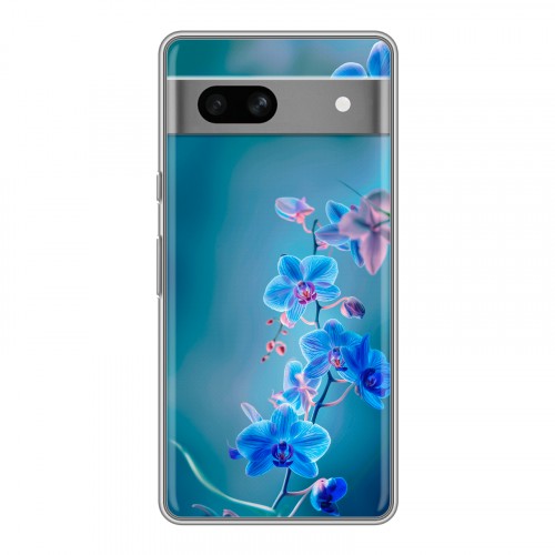 Дизайнерский силиконовый чехол для Google Pixel 7A Голубые цветы