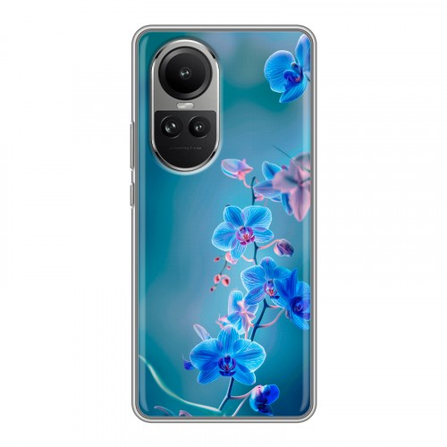 Дизайнерский силиконовый чехол для OPPO Reno10 Голубые цветы