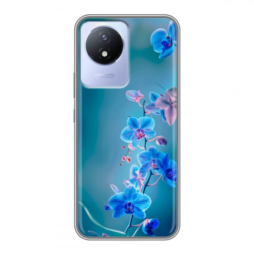 Дизайнерский силиконовый чехол для Vivo Y11 (2023) Голубые цветы