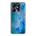 Дизайнерский пластиковый чехол для Itel A70 Голубые цветы
