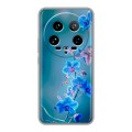 Дизайнерский пластиковый чехол для Xiaomi 14 Ultra Голубые цветы