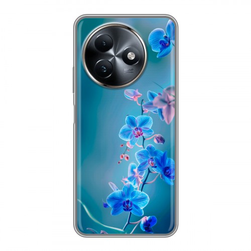 Дизайнерский пластиковый чехол для Itel S24 Голубые цветы