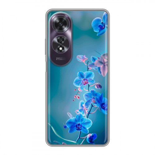 Дизайнерский силиконовый чехол для OPPO A60 Голубые цветы