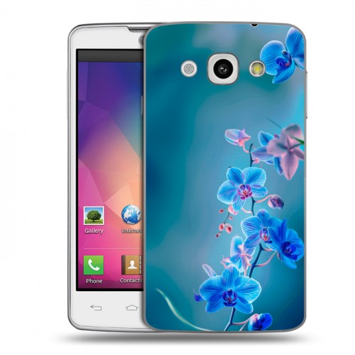 Дизайнерский пластиковый чехол для LG L60 Голубые цветы