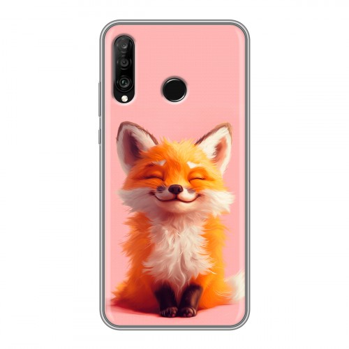 Дизайнерский силиконовый чехол для Huawei P30 Lite милая лиса