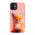 Дизайнерский силиконовый чехол для Iphone 12 Mini милая лиса