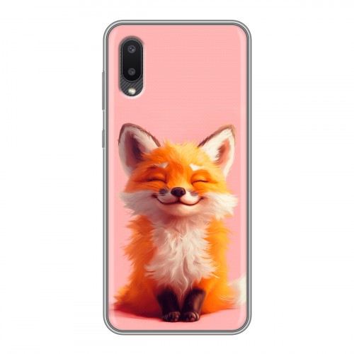 Дизайнерский силиконовый чехол для Samsung Galaxy A02 милая лиса