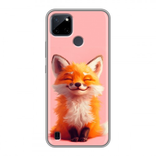 Дизайнерский силиконовый чехол для Realme C21Y милая лиса