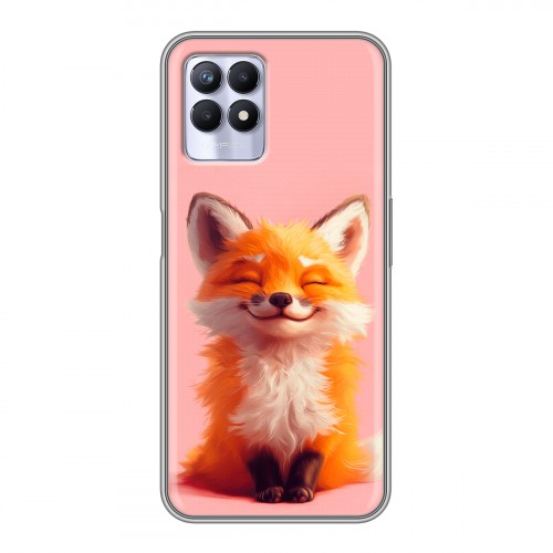 Дизайнерский силиконовый чехол для Realme 8i милая лиса