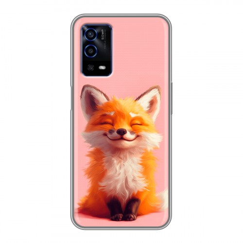 Дизайнерский силиконовый с усиленными углами чехол для OPPO A55 милая лиса