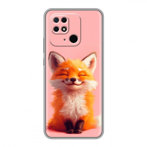Дизайнерский силиконовый чехол для Xiaomi Redmi 10C милая лиса