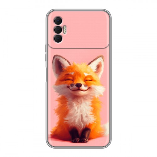 Дизайнерский силиконовый чехол для Tecno Spark 8P милая лиса