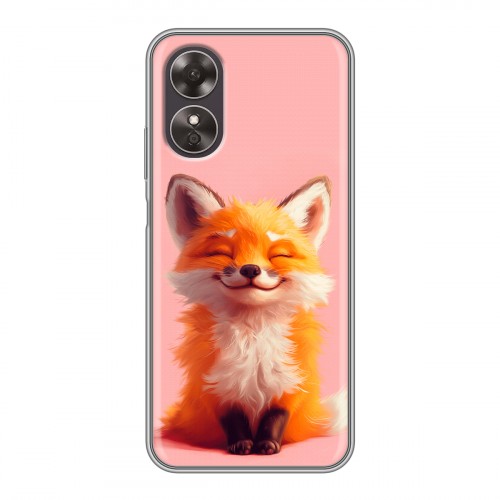 Дизайнерский силиконовый чехол для OPPO A17 милая лиса