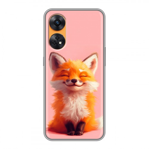 Дизайнерский силиконовый с усиленными углами чехол для OPPO Reno8 T милая лиса