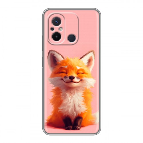 Дизайнерский силиконовый чехол для Xiaomi RedMi 12C милая лиса