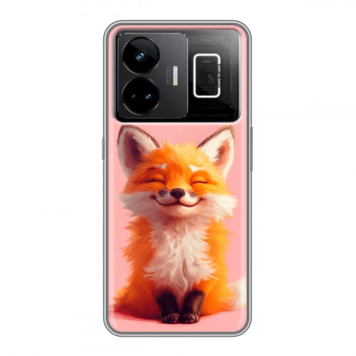 Дизайнерский силиконовый чехол для Realme GT3 милая лиса