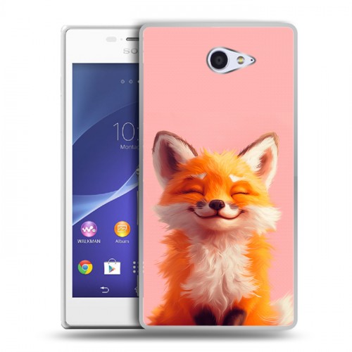 Дизайнерский пластиковый чехол для Sony Xperia M2 dual милая лиса