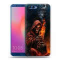 Полупрозрачный дизайнерский пластиковый чехол для Huawei Honor View 10 Скелет и карты