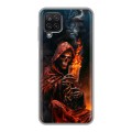 Полупрозрачный дизайнерский пластиковый чехол для Samsung Galaxy A12 Скелет и карты