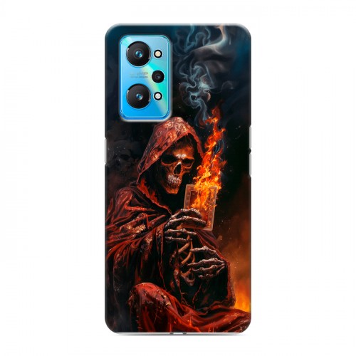 Полупрозрачный дизайнерский силиконовый чехол для Realme GT Neo 2 Скелет и карты