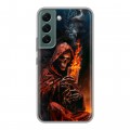 Полупрозрачный дизайнерский силиконовый чехол для Samsung Galaxy S22 Скелет и карты