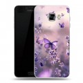 Дизайнерский пластиковый чехол для Samsung Galaxy C5 бабочки и лаванда