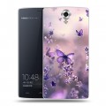Дизайнерский силиконовый чехол для Homtom HT7 бабочки и лаванда