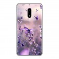 Дизайнерский пластиковый чехол для Nokia 6 бабочки и лаванда