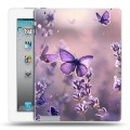 Дизайнерский пластиковый чехол для Ipad 2/3/4 бабочки и лаванда