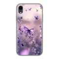 Дизайнерский силиконовый чехол для Iphone Xr бабочки и лаванда