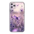 Дизайнерский силиконовый чехол для Iphone 11 Pro бабочки и лаванда