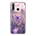 Дизайнерский силиконовый чехол для Vivo Y19 бабочки и лаванда