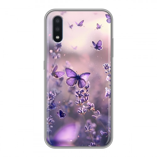Дизайнерский силиконовый чехол для Samsung Galaxy M01 бабочки и лаванда