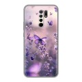 Дизайнерский силиконовый чехол для Xiaomi RedMi 9 бабочки и лаванда