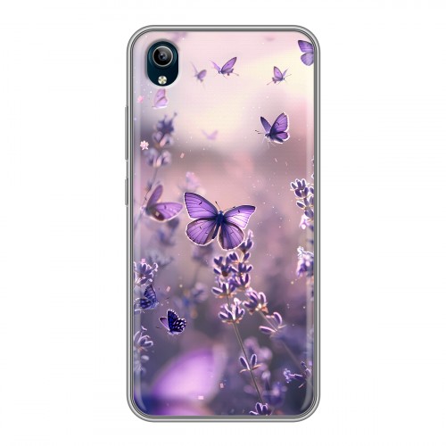 Дизайнерский силиконовый чехол для Vivo Y91C бабочки и лаванда