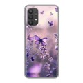 Дизайнерский силиконовый чехол для Samsung Galaxy A32 бабочки и лаванда