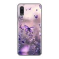 Дизайнерский силиконовый чехол для Samsung Galaxy A02 бабочки и лаванда