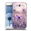 Дизайнерский пластиковый чехол для Samsung Galaxy Grand бабочки и лаванда