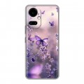 Дизайнерский силиконовый чехол для Tecno Camon 19 бабочки и лаванда