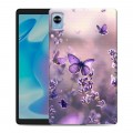 Дизайнерский силиконовый чехол для Realme Pad Mini бабочки и лаванда